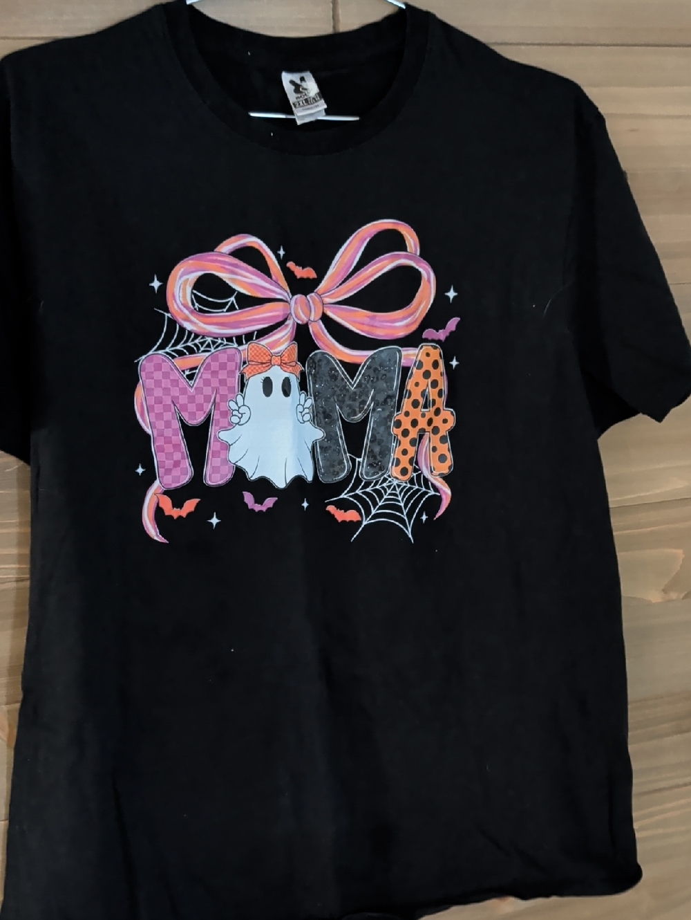 Playboy Girls' Black 'MAMA' Halloween Graphic Tee with Pink Bow